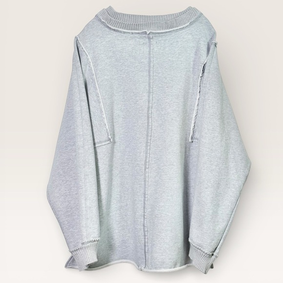 Free People Movement Finish Line Pullover Crewneck In Heather Grey | Medium - Picture 9 of 11